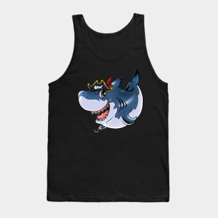 Savage Seafarer: Pirate Shark Design Tank Top